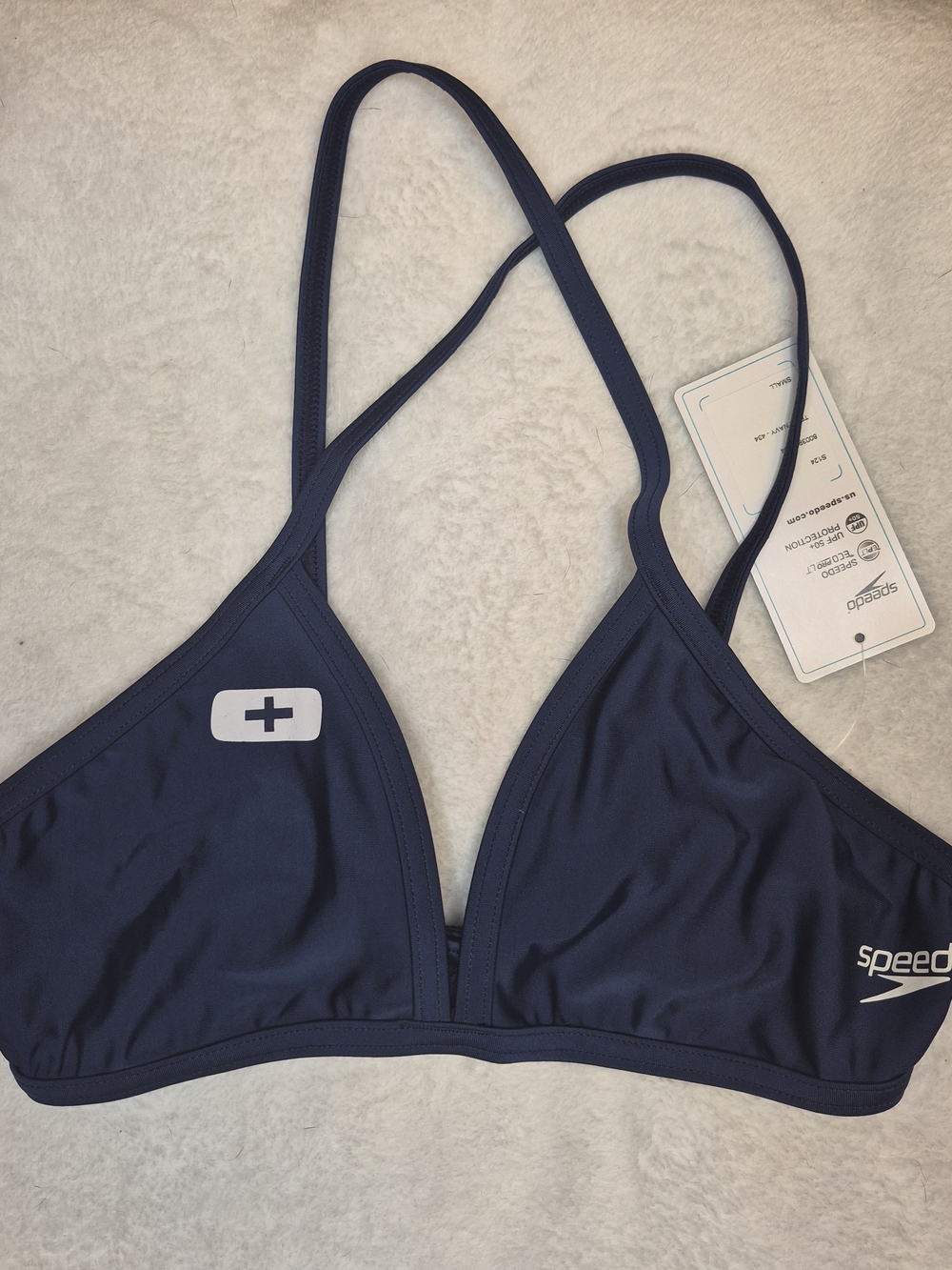 Speedo Navy Triangle Swim Bralette Top